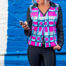Load image into Gallery viewer, Tartan Pink Cycling Waistcoat. Size 6