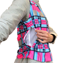 Load image into Gallery viewer, Tartan Pink Cycling Waistcoat. Size 6