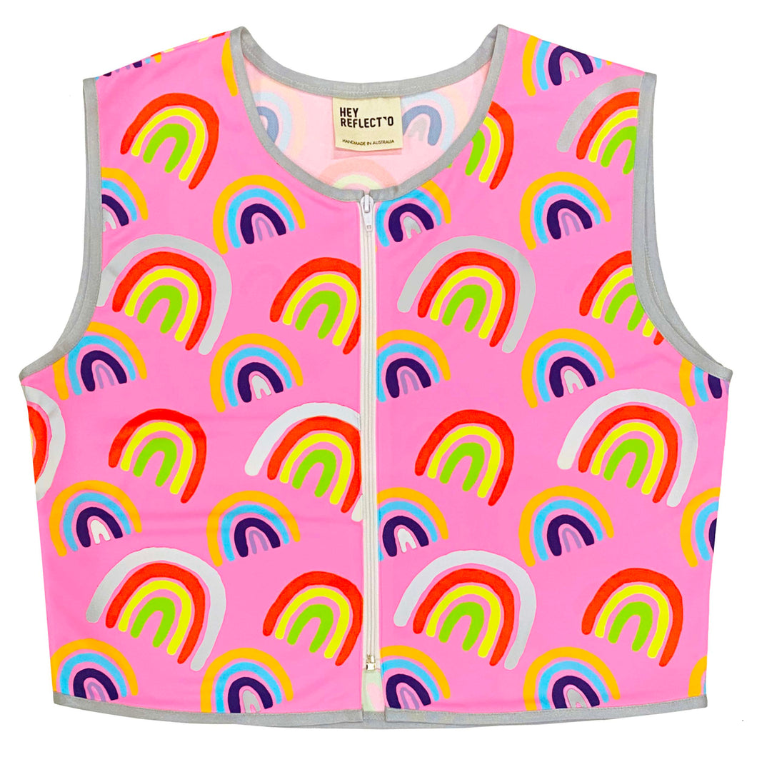 Rainbow Bright - Reflective Cycling Vest - Recycled Bottles