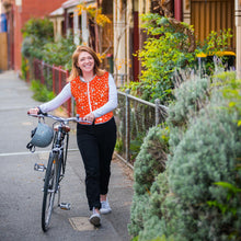 Load image into Gallery viewer, 60's Flowers - Reflective Bicycle Vest - Recycled Bottles