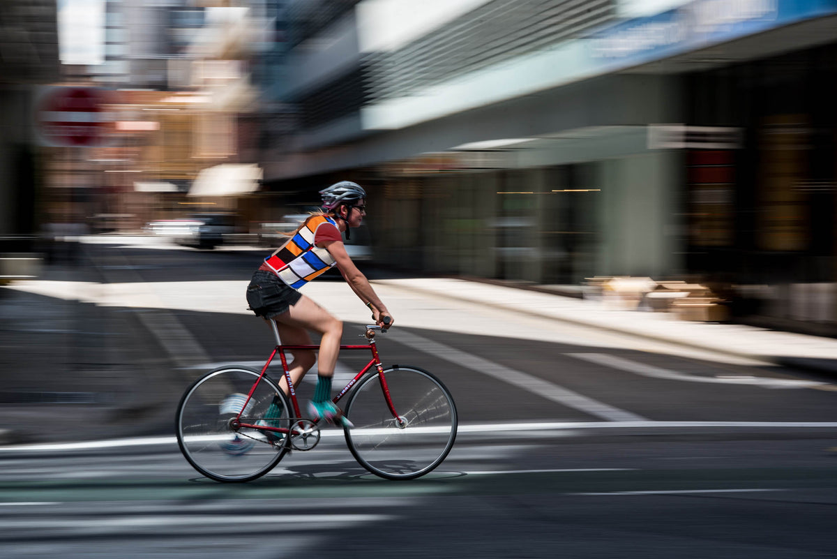 Mondrian Bike Reflector Vest Recycled Bottles – Hey Reflect'o