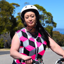 Load image into Gallery viewer, Escher Pink cycling hivis - recycled bottles
