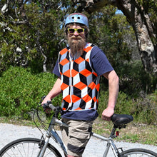 Load image into Gallery viewer, Escher Orange bike reflector - recycled bottles
