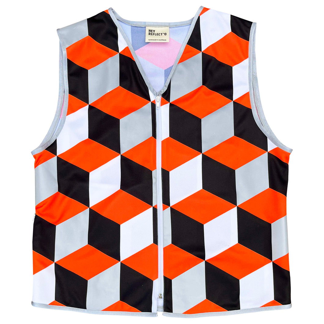 Escher Orange bike reflector - recycled bottles