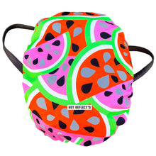 Load image into Gallery viewer, Watermelon Reflective Bag Cover - Recycled Bottles
