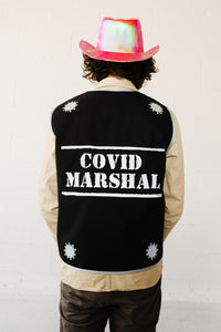 Covid Marshal Long Black Reflective Vest