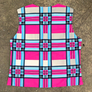 Tartan Pink Cycling Waistcoat. Size 6