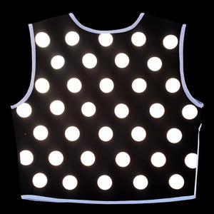Black Polka Dot Reflective Vest - Cotton Drill