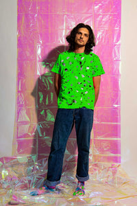 Green Splatter HIVIS Reflective T Shirt - Short Sleeved / Long Sleeved