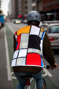 Long Mondrian -  Mens/Unisex - Reflective Cycling Vest - Recycled Bottles