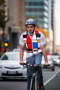Long Mondrian -  Mens/Unisex - Reflective Cycling Vest - Recycled Bottles