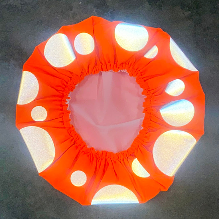 Orange Reflective Mushroom Helmet Cover – Hey Reflect'o
