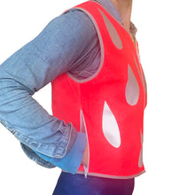 Load image into Gallery viewer, Raindrops Red Reflective Vest - Hemp/Organic Cotton
